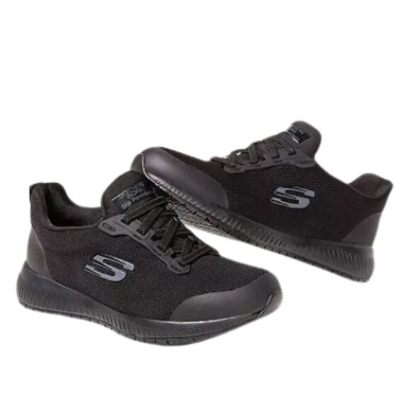 Skechers Womens Work Squad 77222W Black Slip Resistant  Size 8 Wide Fit - Picture 1 of 6
